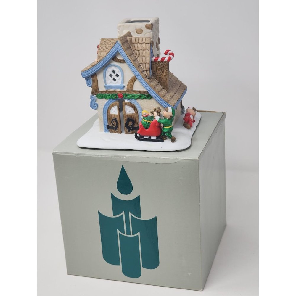 Vintage Partylite Santas Workshop Tea Light Candle Holder P0269 In Original Box